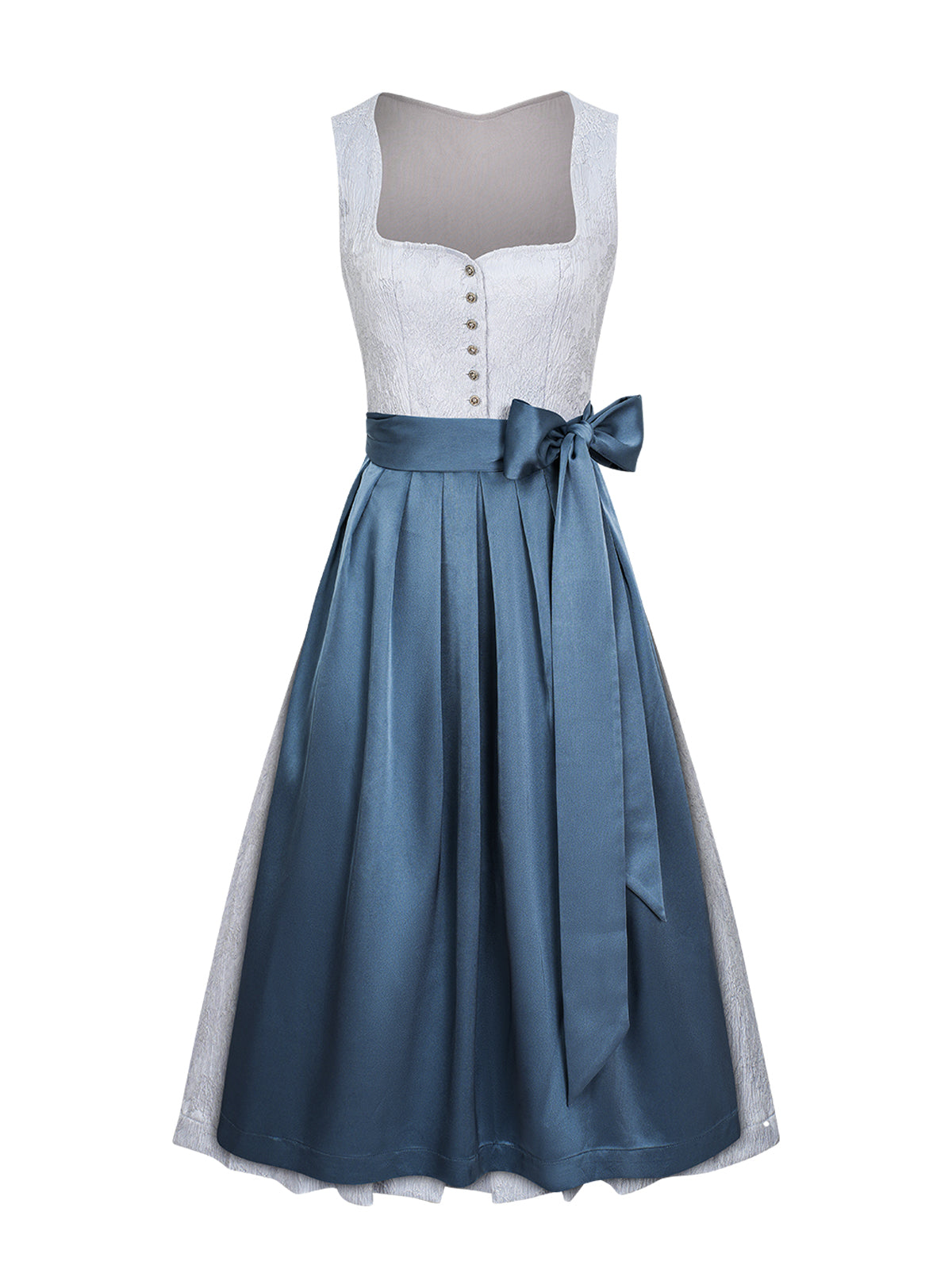 Noah – Elegantes Trachtenkleid in Blau mit Knopfverschluss