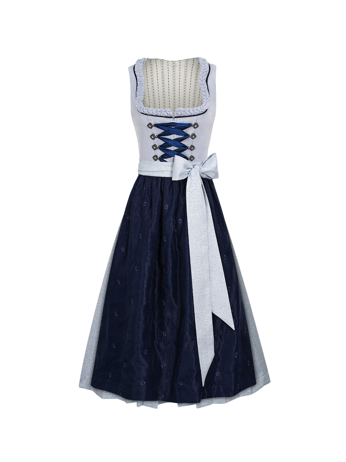 Festliches Dirndl Nene | Blau | Gerader Ausschnitt