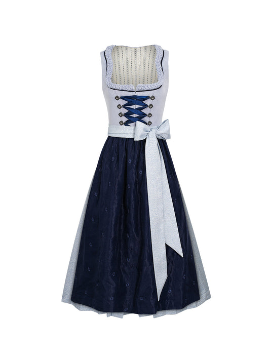 Festliches Dirndl Nene | Blau | Gerader Ausschnitt