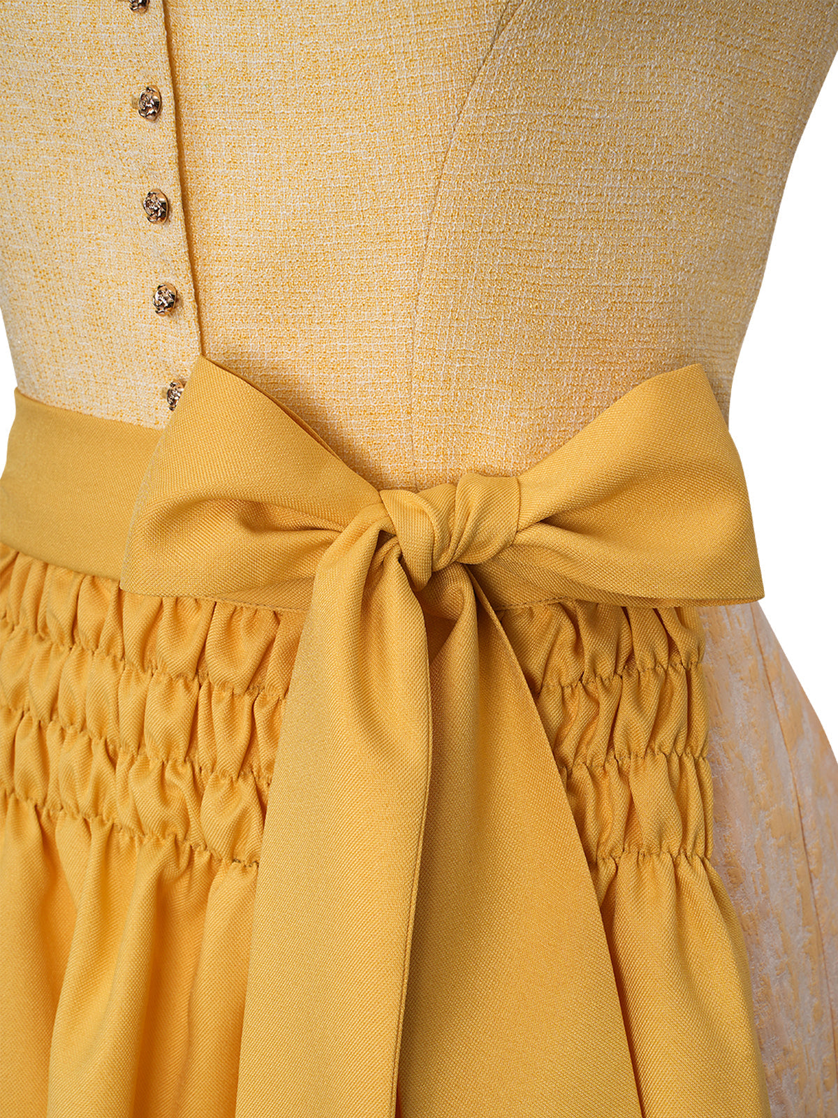 Festliches Dirndl Yasmin | Gelb | Gerader Ausschnitt