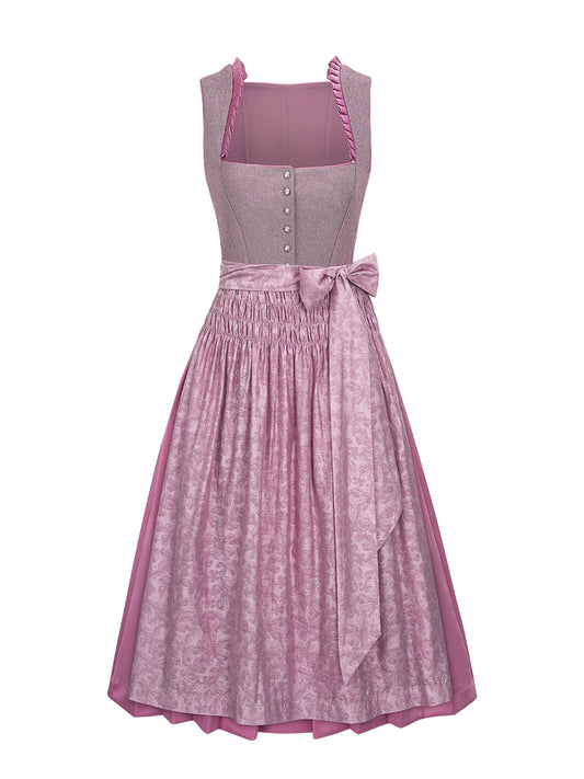 Wiesn Look Franie – Dirndl in Lila mit Gerader Ausschnitt