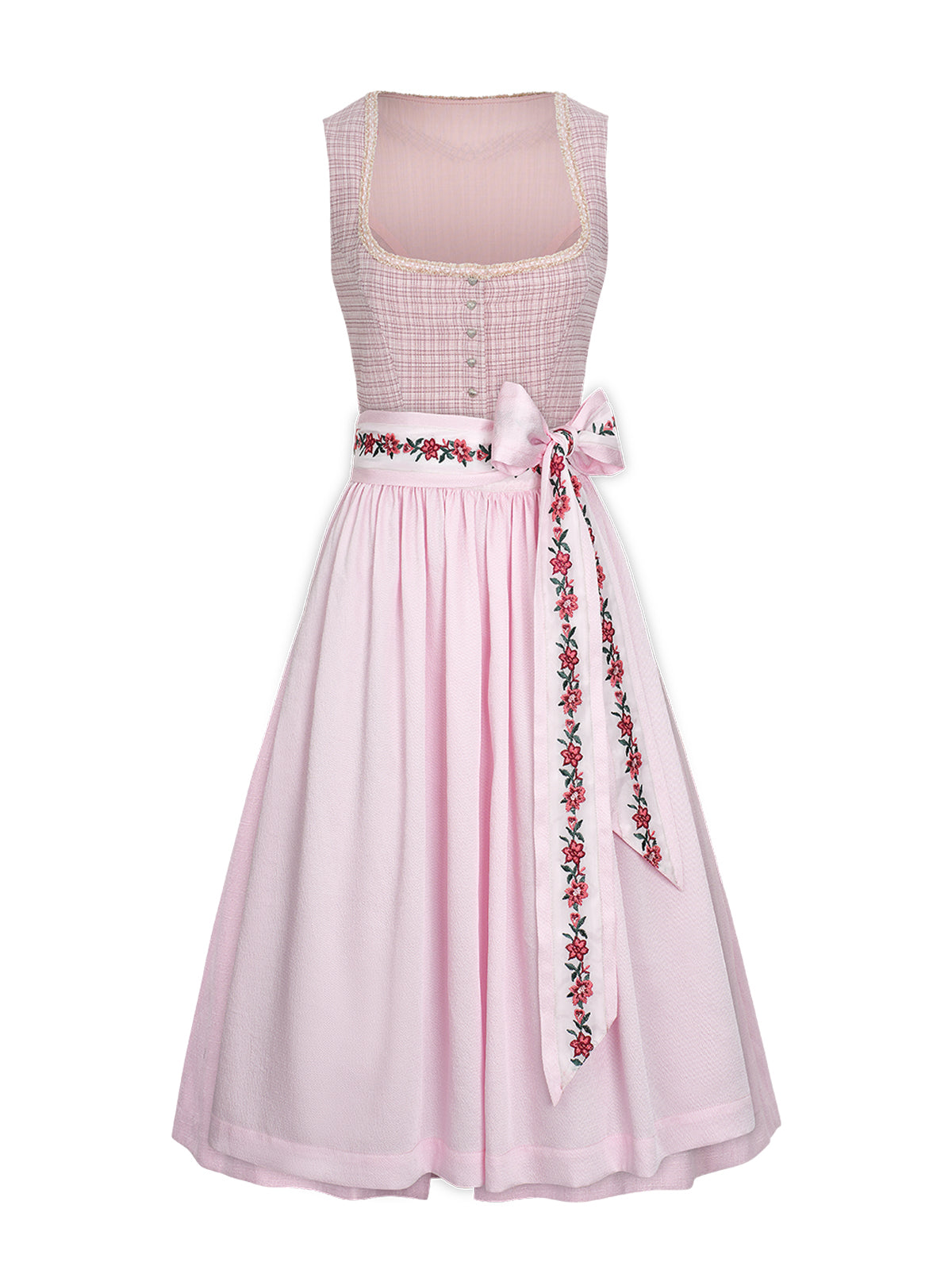 Irene | Dirndl für Damen | Rosa | Gerader Ausschnitt