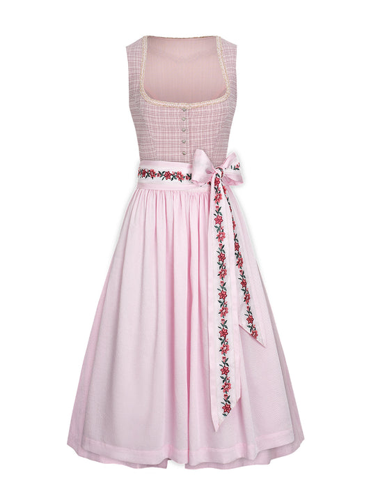 Irene | Dirndl für Damen | Rosa | Gerader Ausschnitt
