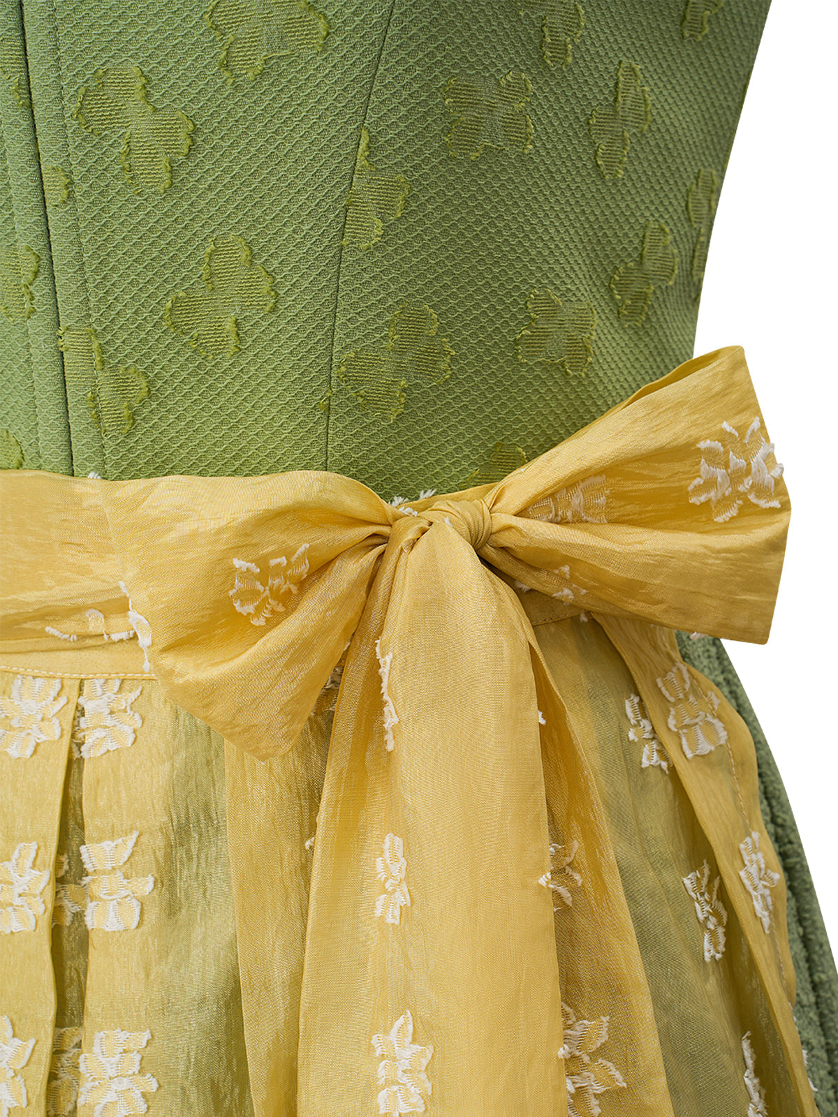 Dirndl Kitt in Grün mit Gerader Ausschnitt
