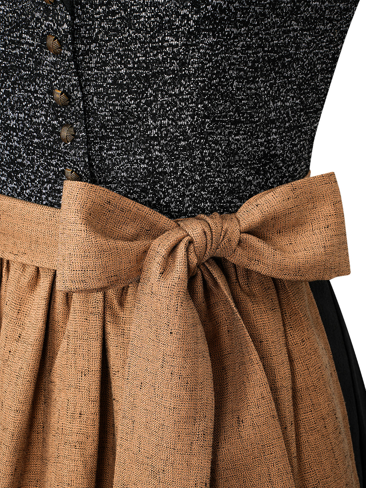 Traditionelles Trachtenkleid Anemone in Schwarz mit Frontreißverschluss