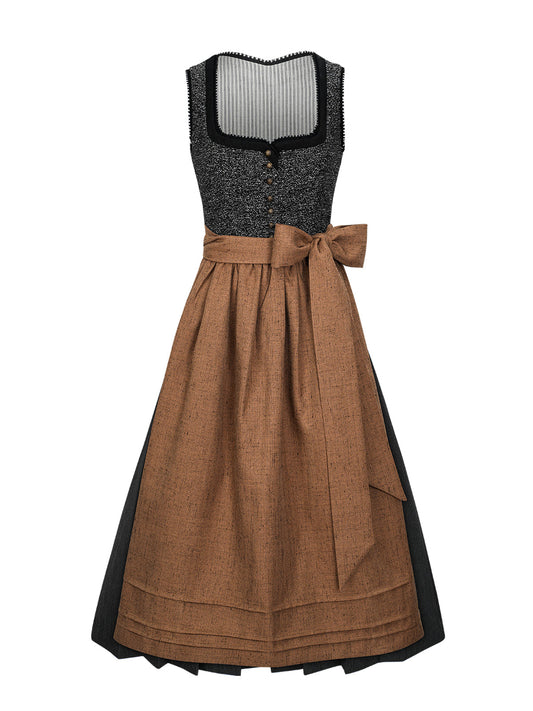 Traditionelles Trachtenkleid Anemone in Schwarz mit Frontreißverschluss