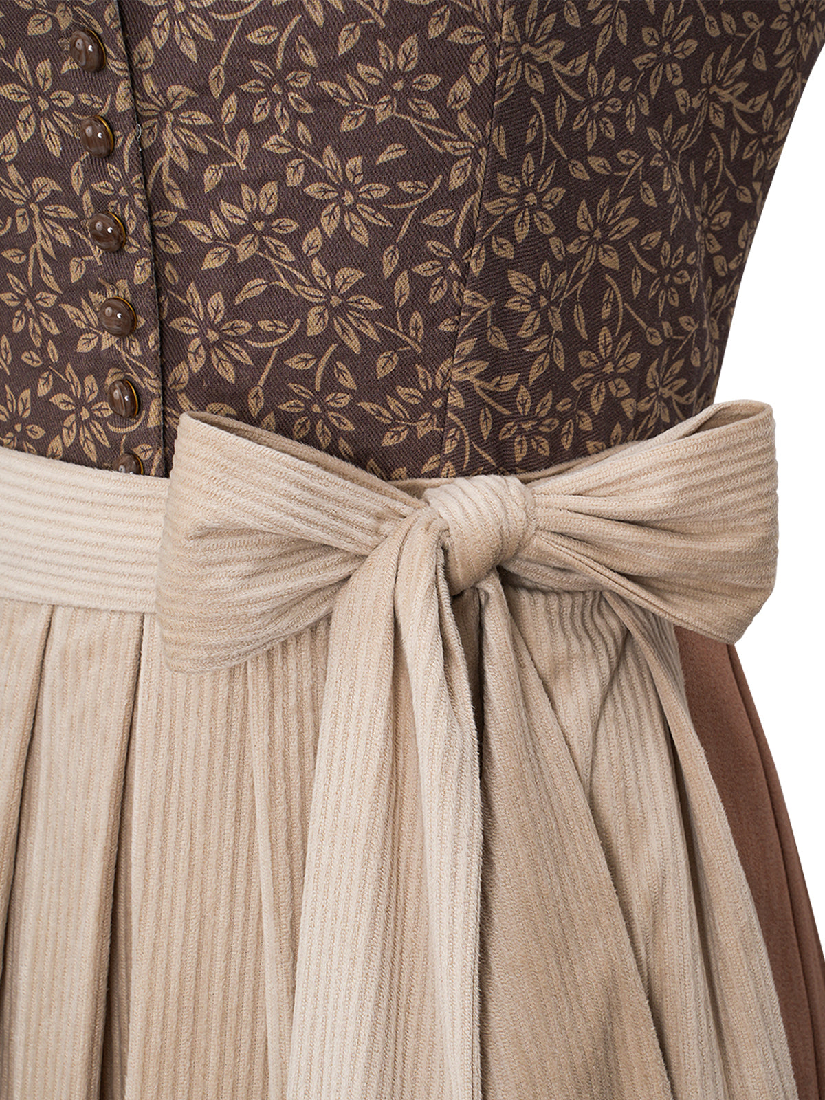 Dirndl Lori in Braun mit Herz-Ausschnitt