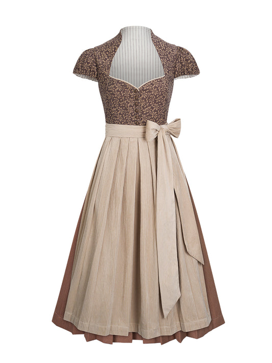 Dirndl Lori in Braun mit Herz-Ausschnitt