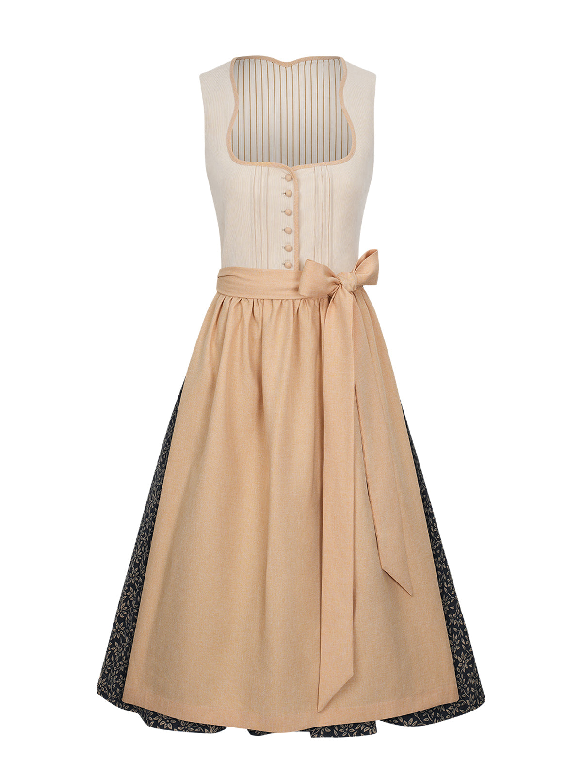 Damen Dirndl Amelie mit Knopfverschluss – Gelb