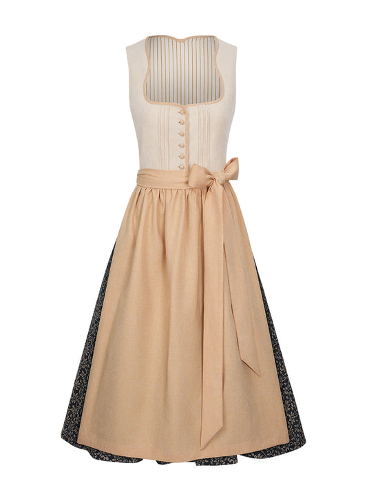 Damen Dirndl Amelie mit Knopfverschluss – Gelb