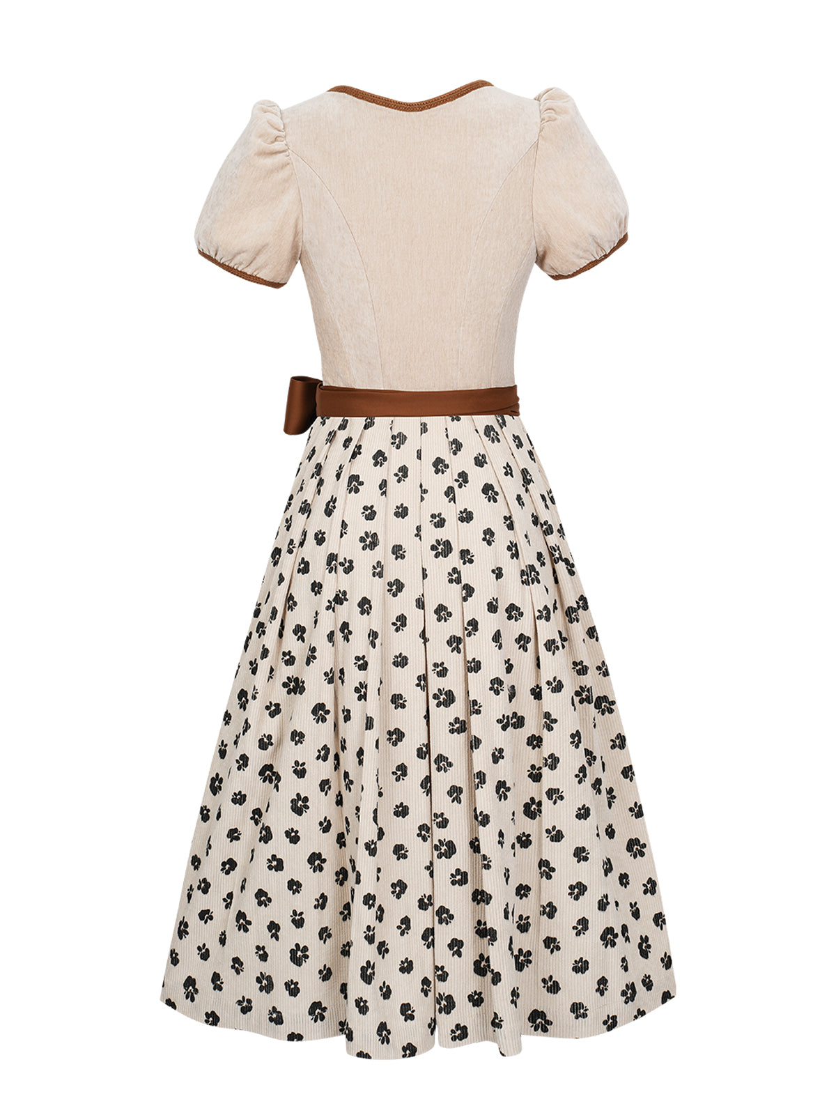 Trachten-Dirndl Mariella in Braun – floralem Muster