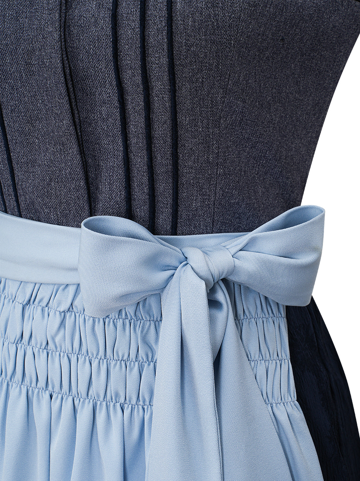 Traditionelles Trachtenkleid Hedda in Grau mit Knopfverschluss
