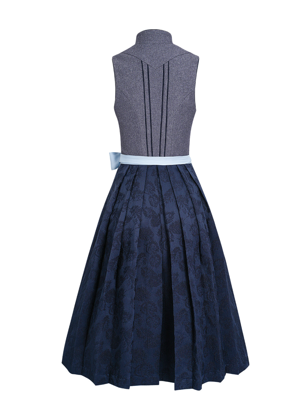 Traditionelles Trachtenkleid Hedda in Grau mit Knopfverschluss