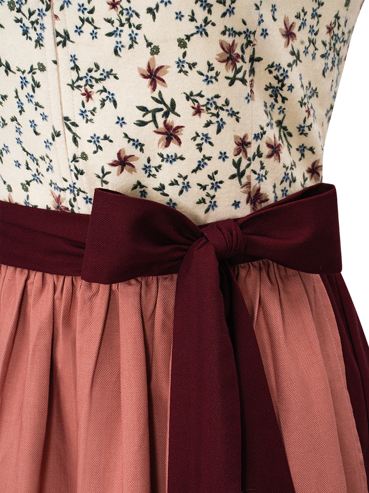 Damen Dirndl Ingrid mit floralem Muster – Rot