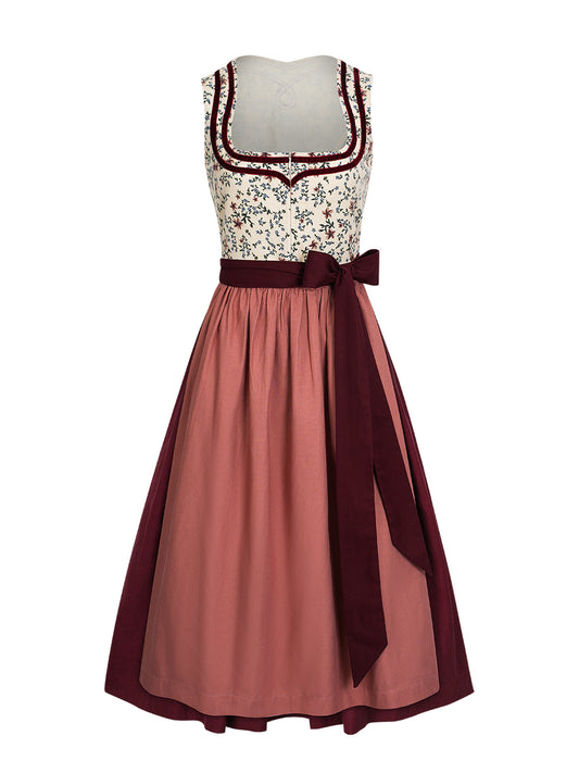 Damen Dirndl Ingrid mit floralem Muster – Rot