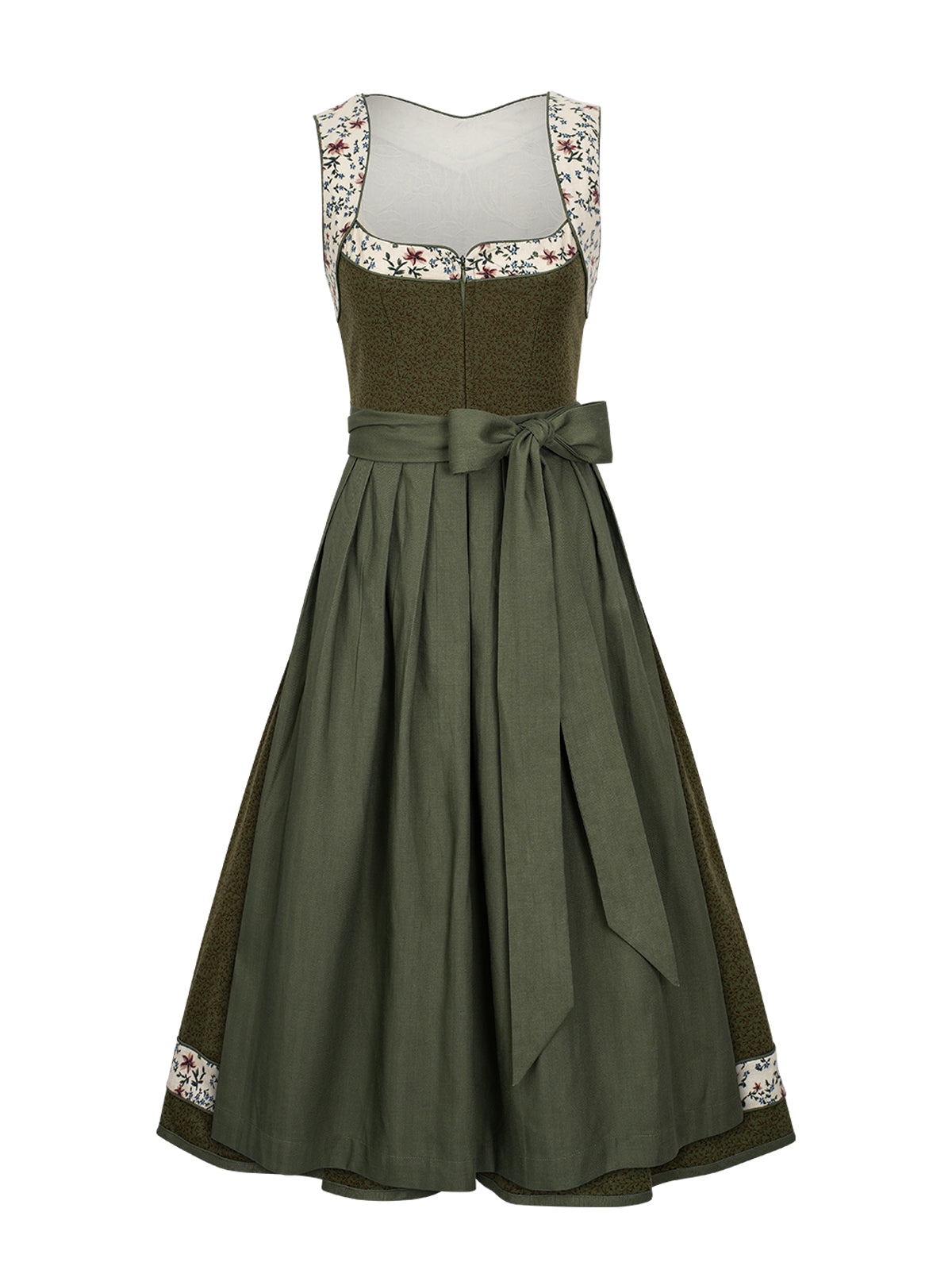 Ella – Elegantes Trachtenkleid in Grün mit Frontreißverschluss