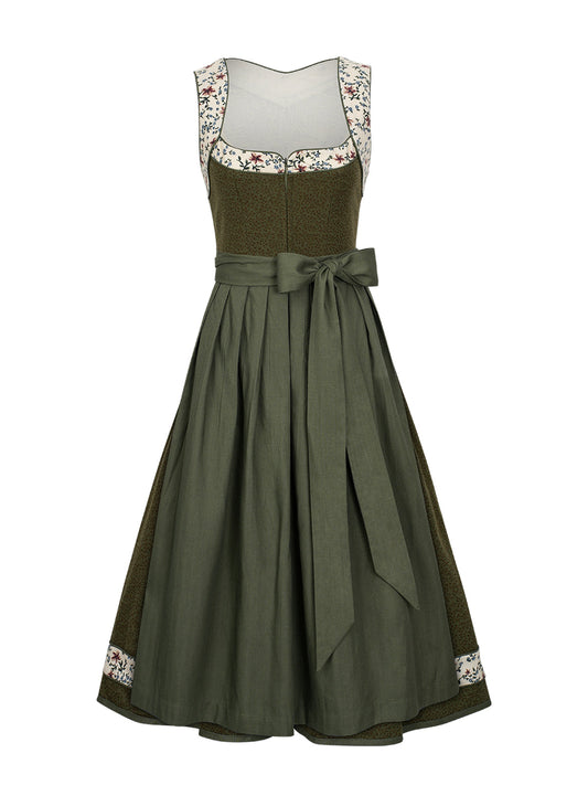 Ella – Elegantes Trachtenkleid in Grün mit Frontreißverschluss