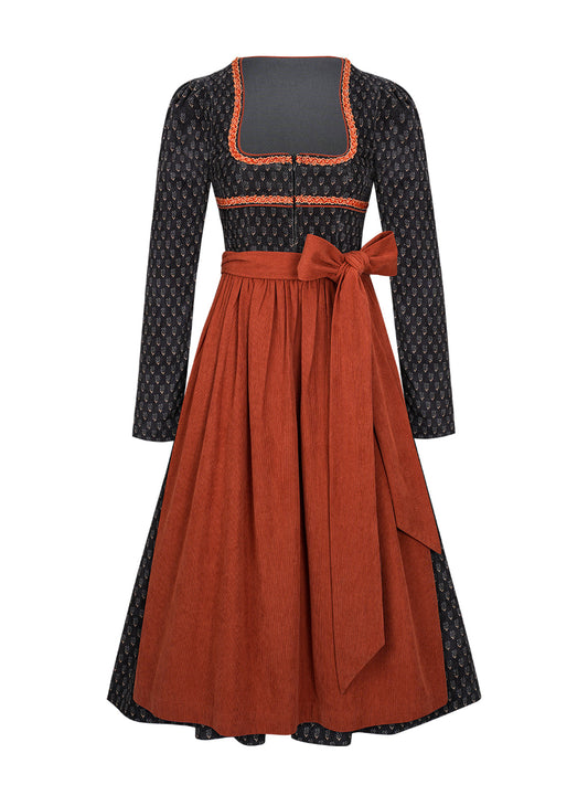 Damen Dirndl Kitty mit Knopfverschluss – Schwarz