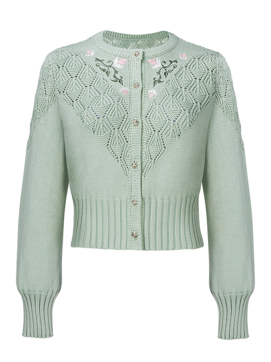 Trachten-Strickjacke Hanne in Grün