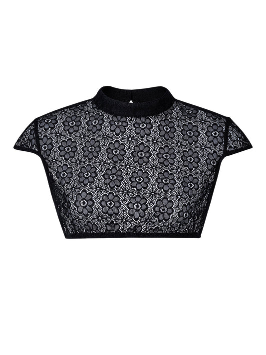 Elegante Dirndlbluse Eudora | Kurzarm | Schwarz