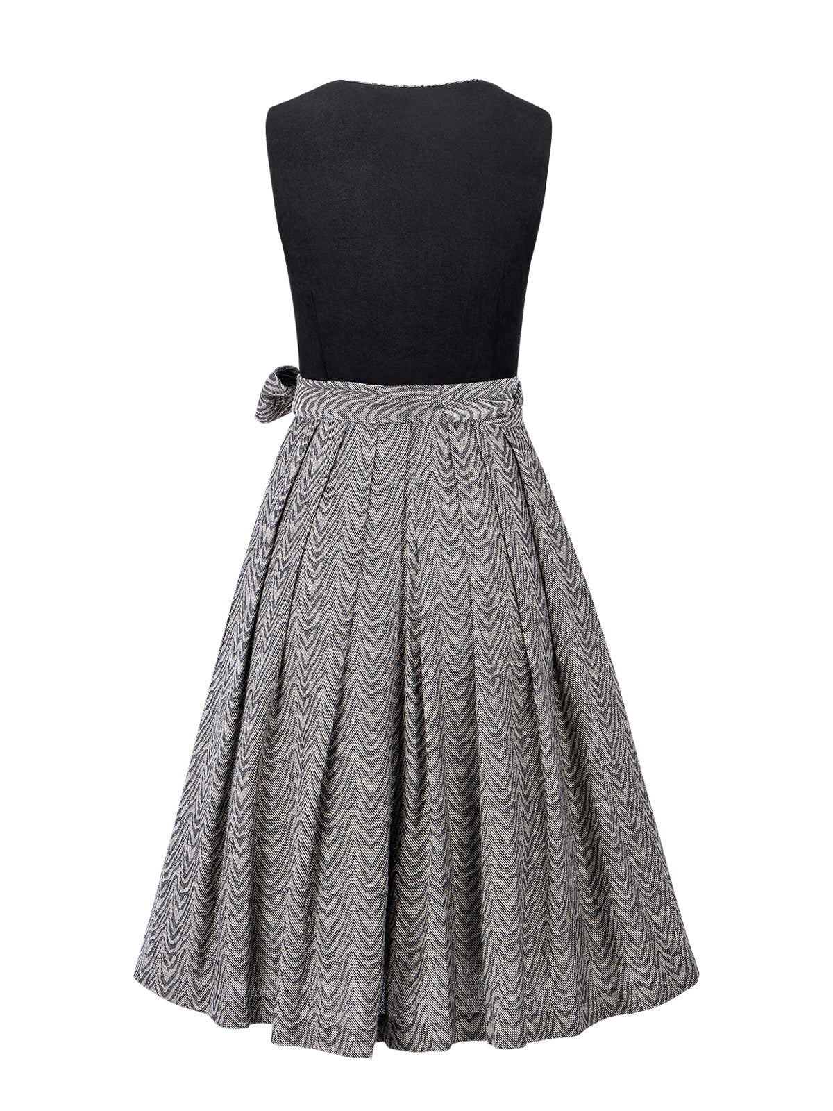 Damen Dirndl Freda Schwarzes mit Frontreißverschluss – Schwarz