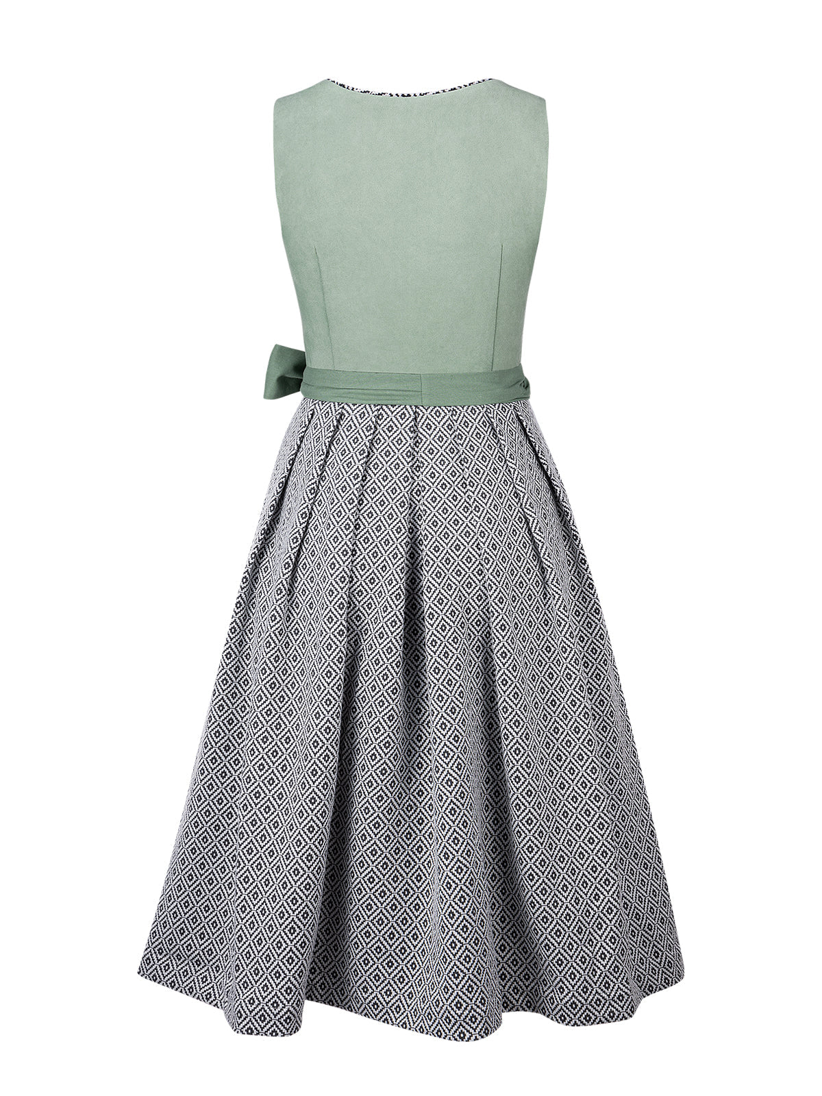 Traditionelles Trachtenkleid Qunie in Grün mit Frontreißverschluss