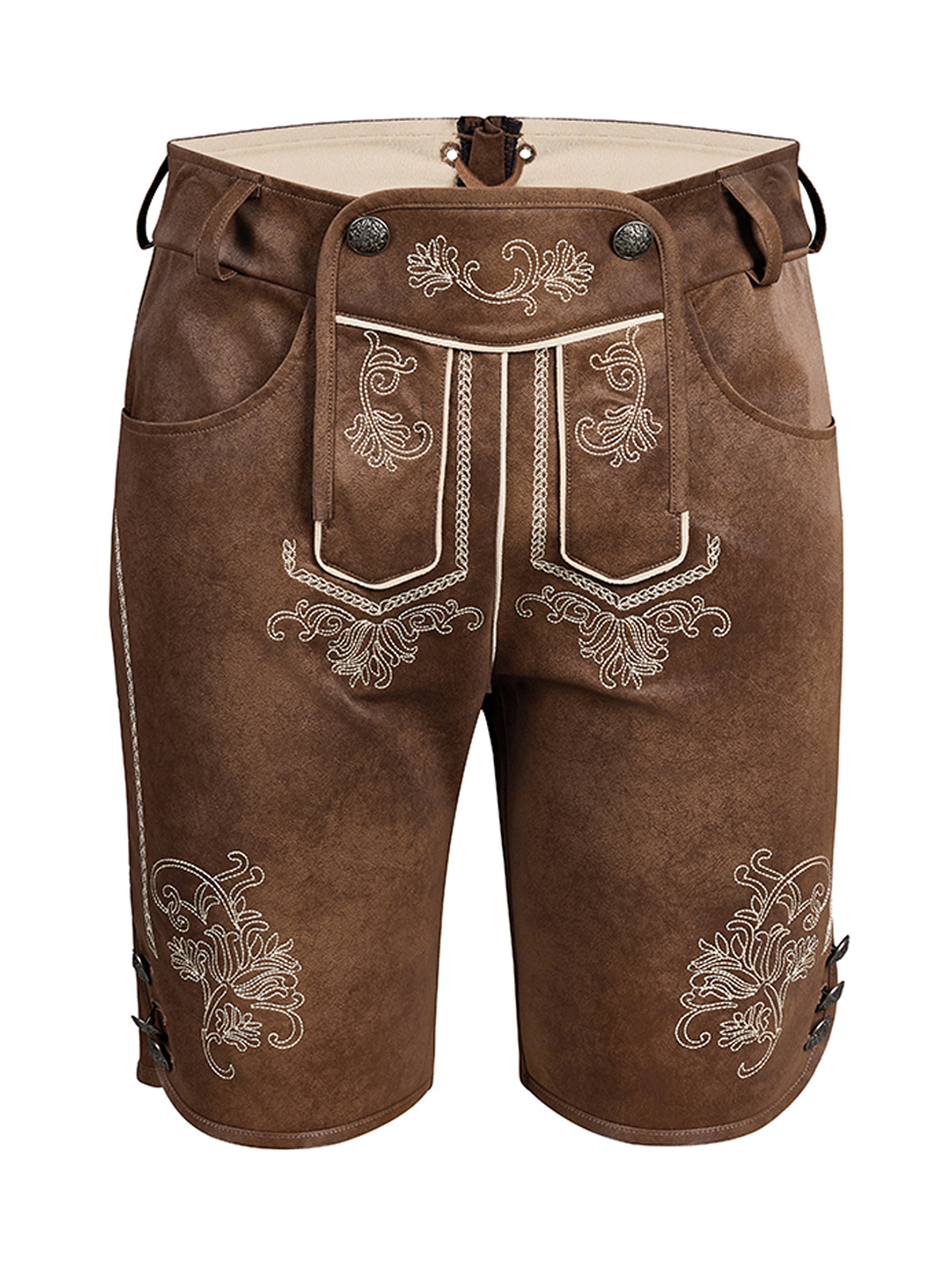 Kurze Lederhose Tarius Antibraune – Braun