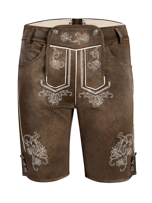 Bayerische Lederhose Tarius Braune mit Stickereien