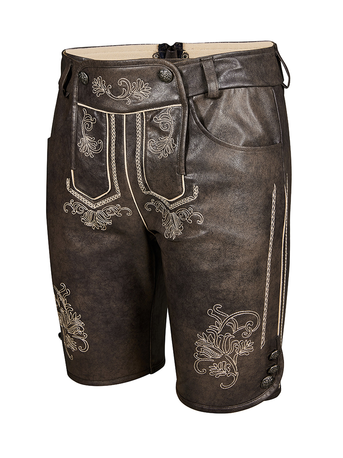 Tarius Steinbraune – Bayerische Trachtenlederhose in Grau