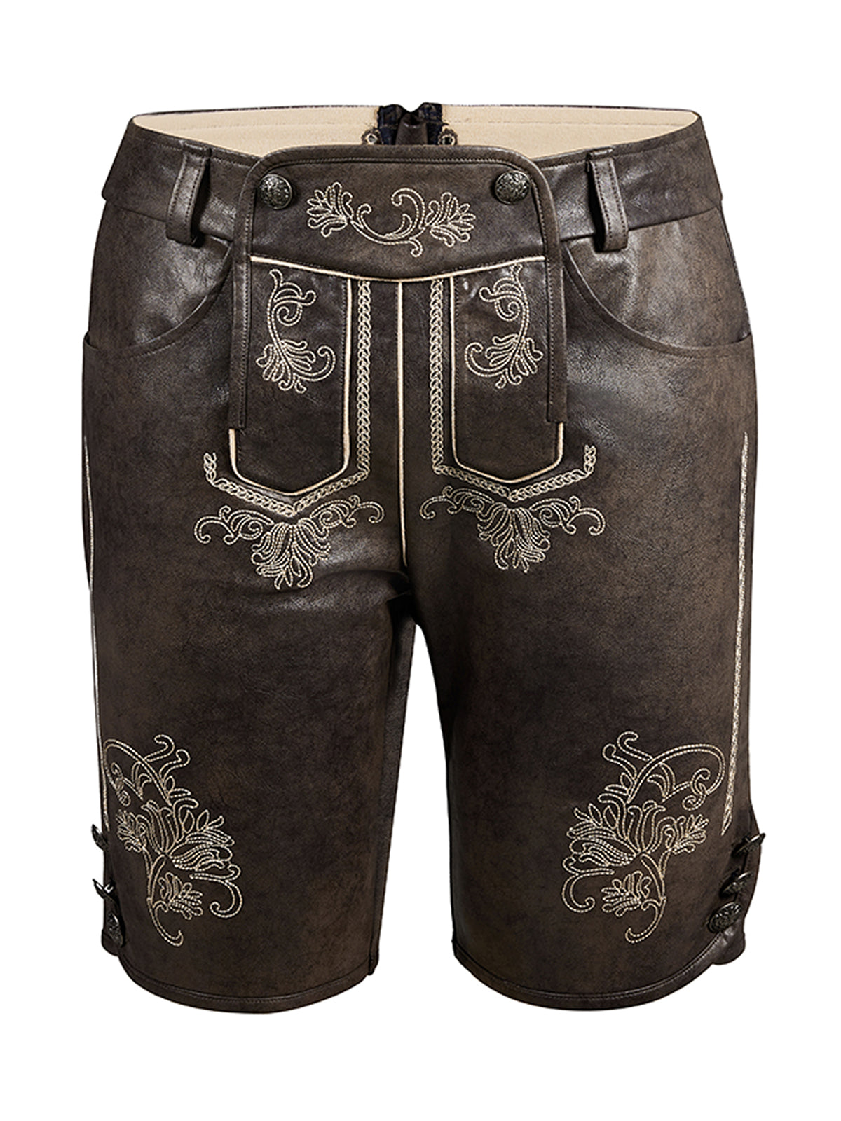 Tarius Steinbraune – Bayerische Trachtenlederhose in Grau