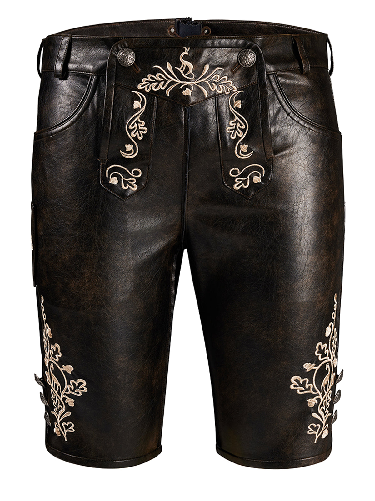 Herren Trachtenhose Ludwig Dunkelbraune mit Stickereien