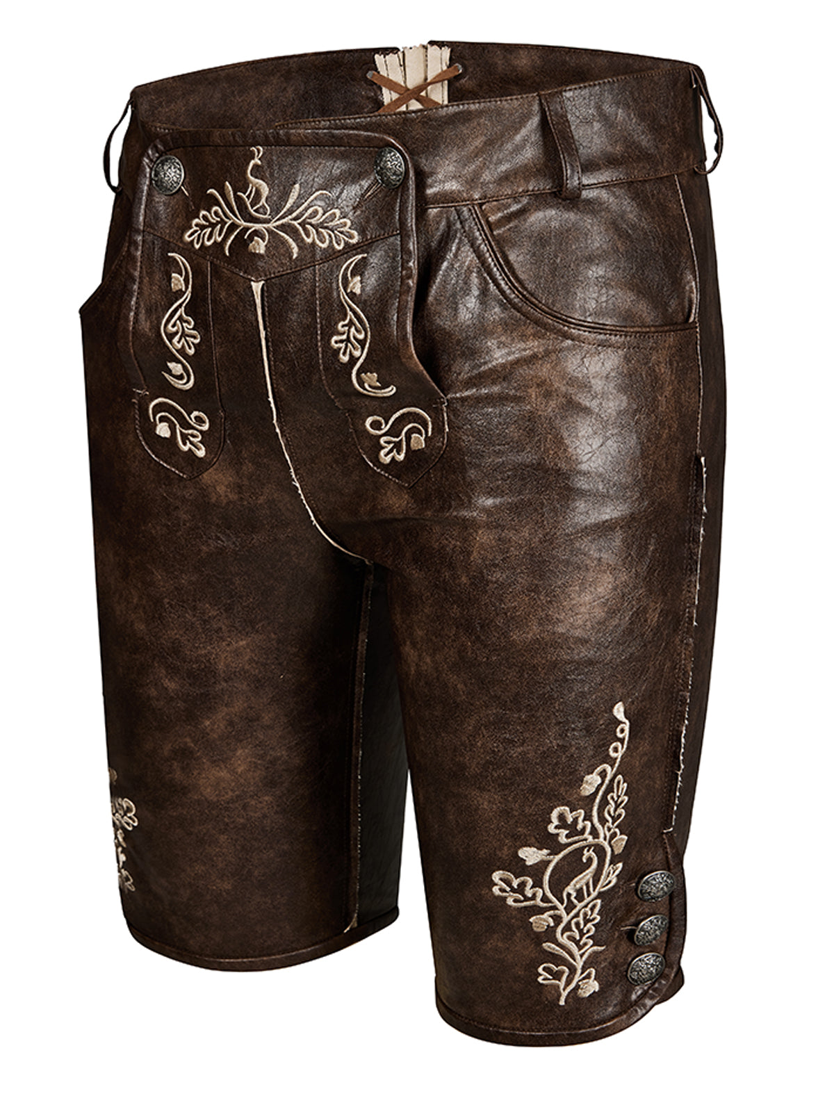 Oktoberfest Lederhose Ludwig Antibraune in Braun