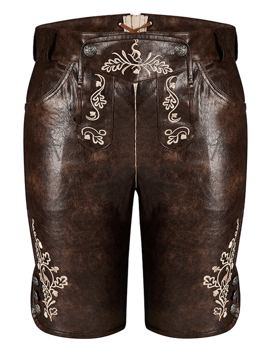 Oktoberfest Lederhose Ludwig Antibraune in Braun