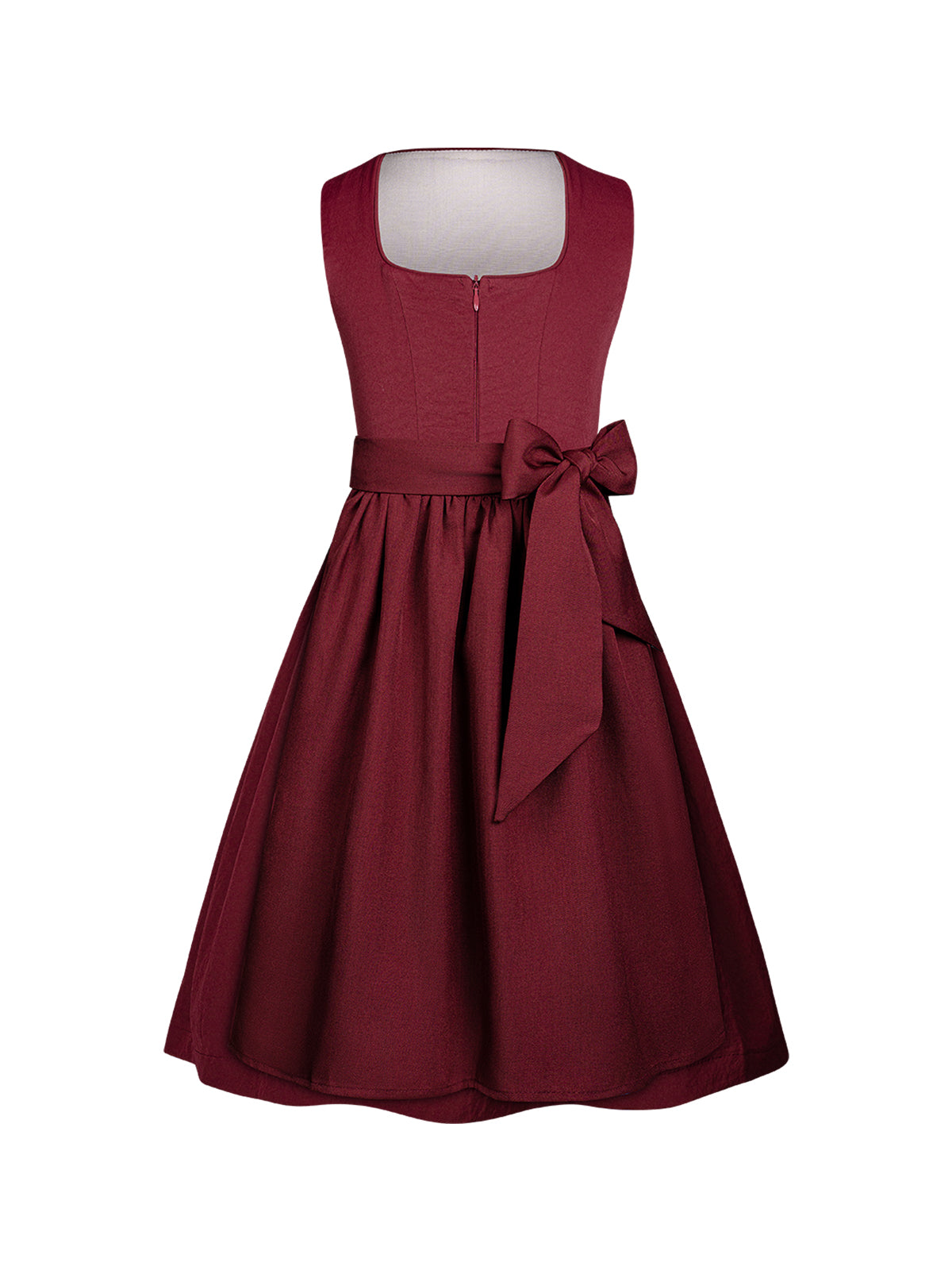 Dirndl Kinder Dirndl Doven in Rot mit Gerader Ausschnitt
