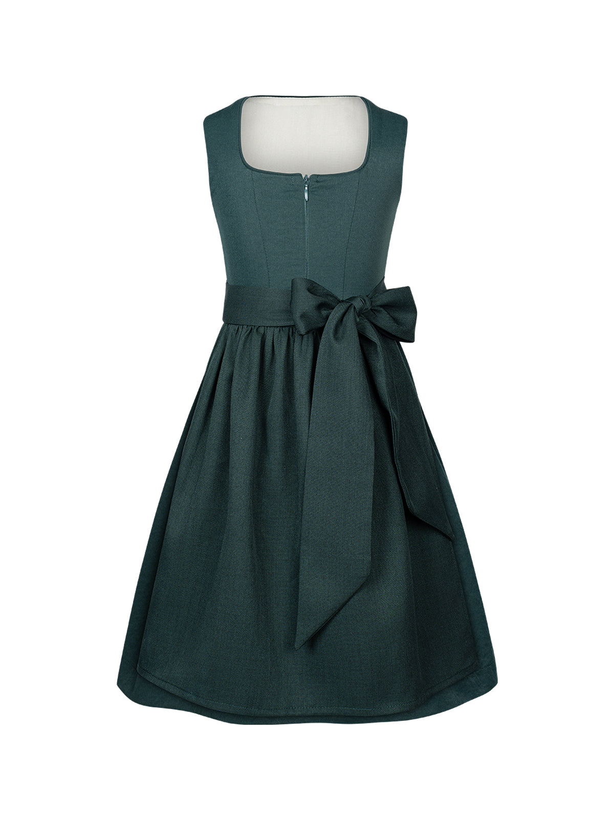 Kinder Dirndl Edda – Elegantes Trachtenkleid in Grün mit Frontreißverschluss