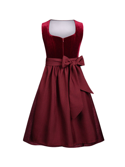 Klassisches Dirndl Kinder Dirndl Klaudia – Rot, Herz-Ausschnitt