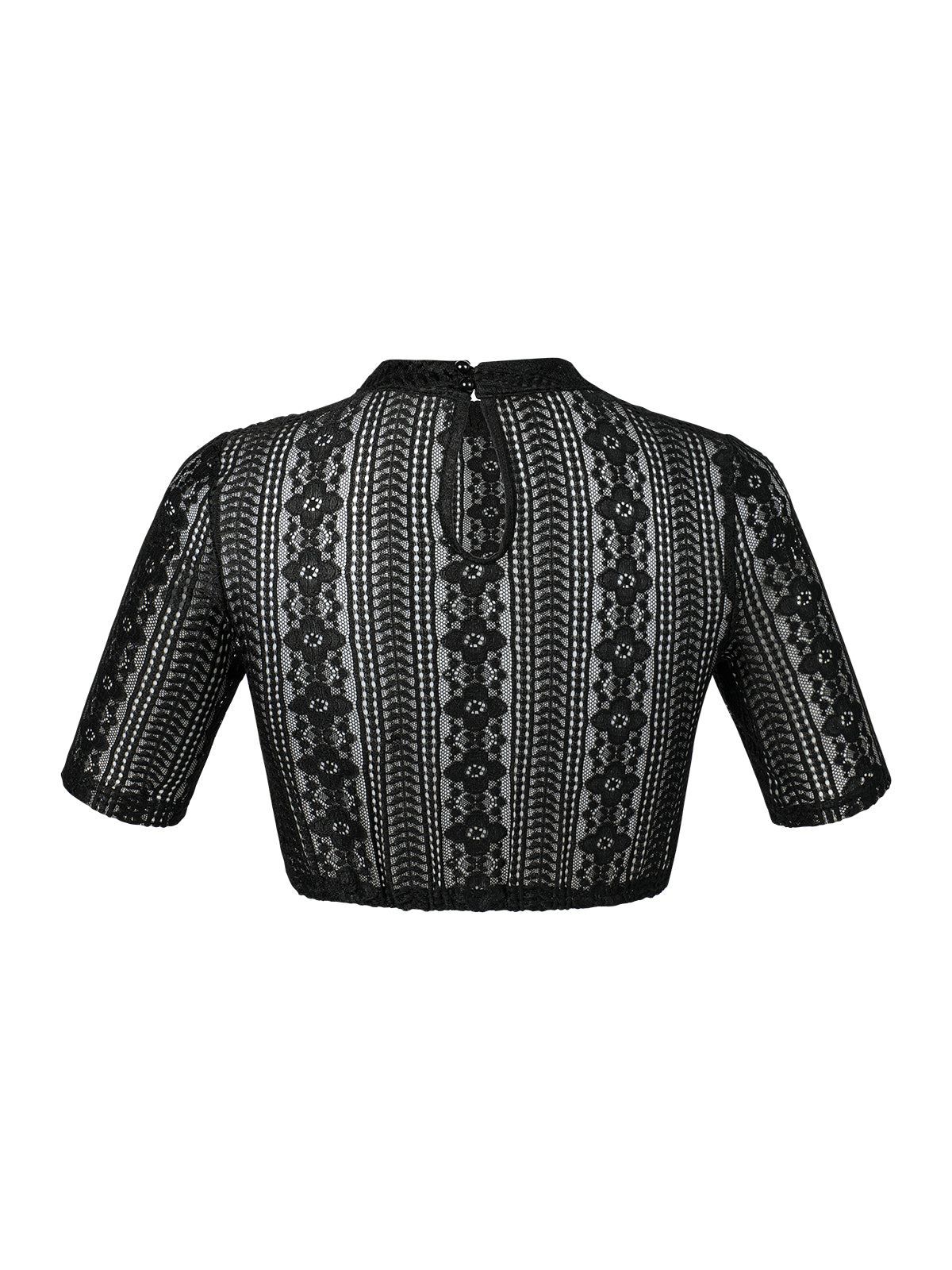 Dirndlbluse Inga in Schwarz mit Hochgeschlossen