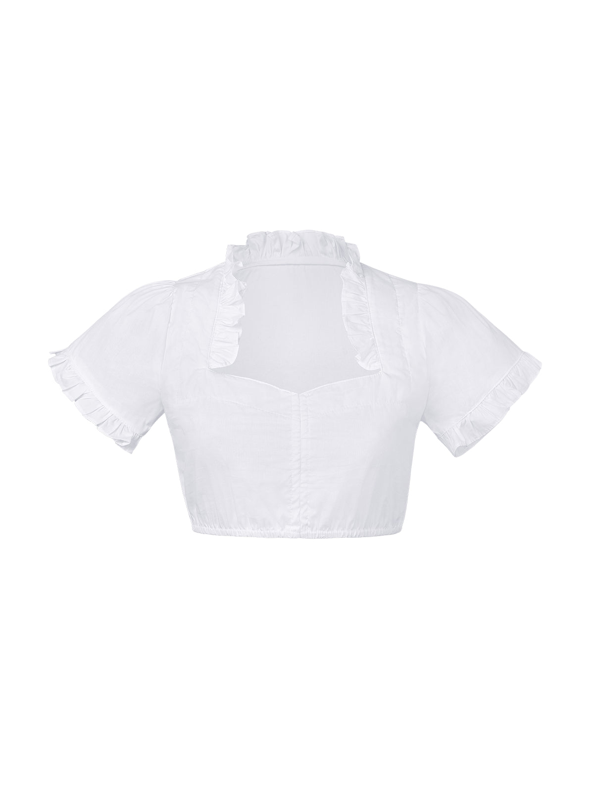Elegante Dirndlbluse Clea | Kurzarm | Weiß
