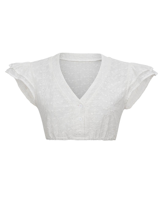 Traditionelle Dirndlbluse Tess mit V-Ausschnitt