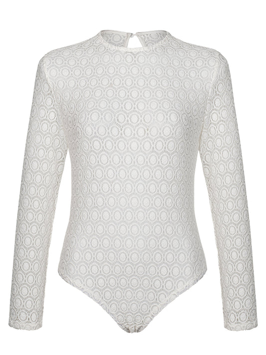 Sibyl – Eleganter Damen Body | Weiß