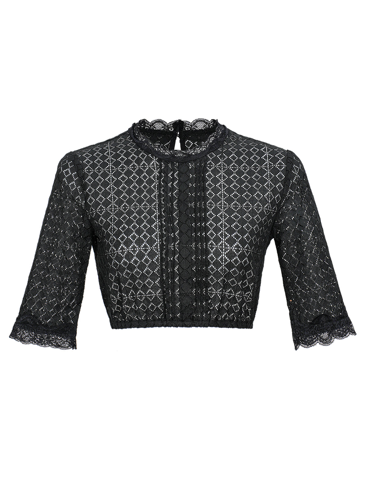 Feminine Dirndlbluse Kiana Schwarze in Schwarz