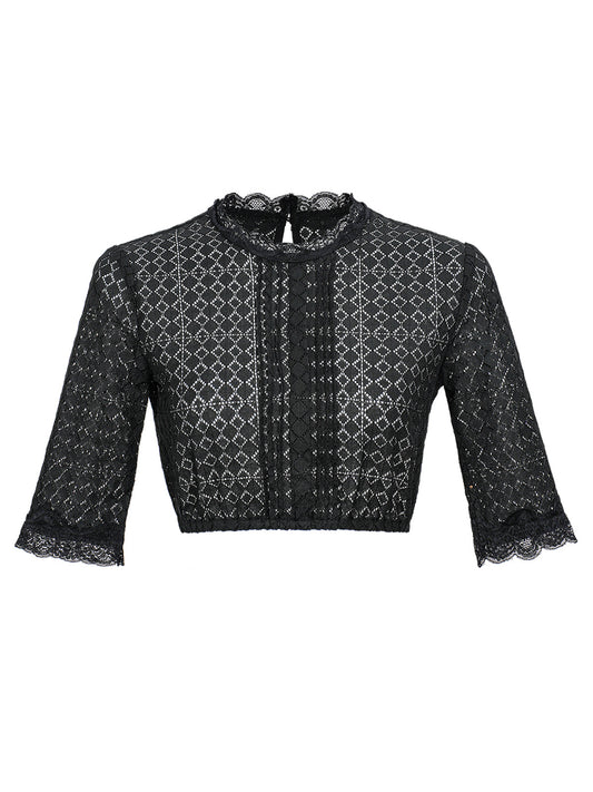 Feminine Dirndlbluse Kiana Schwarze in Schwarz