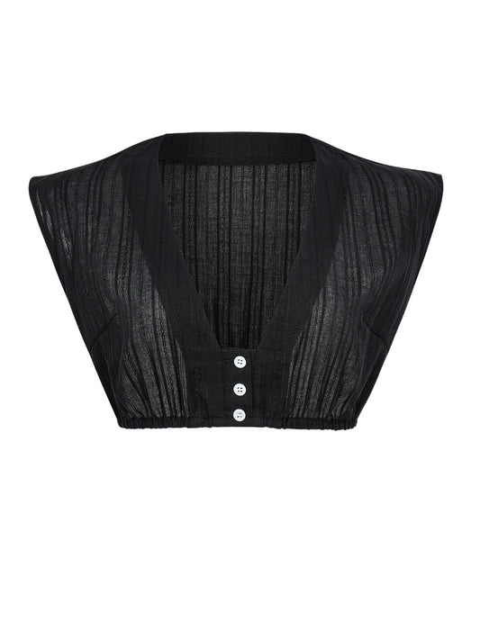 Feminine Dirndlbluse Milana Schwarze in Schwarz