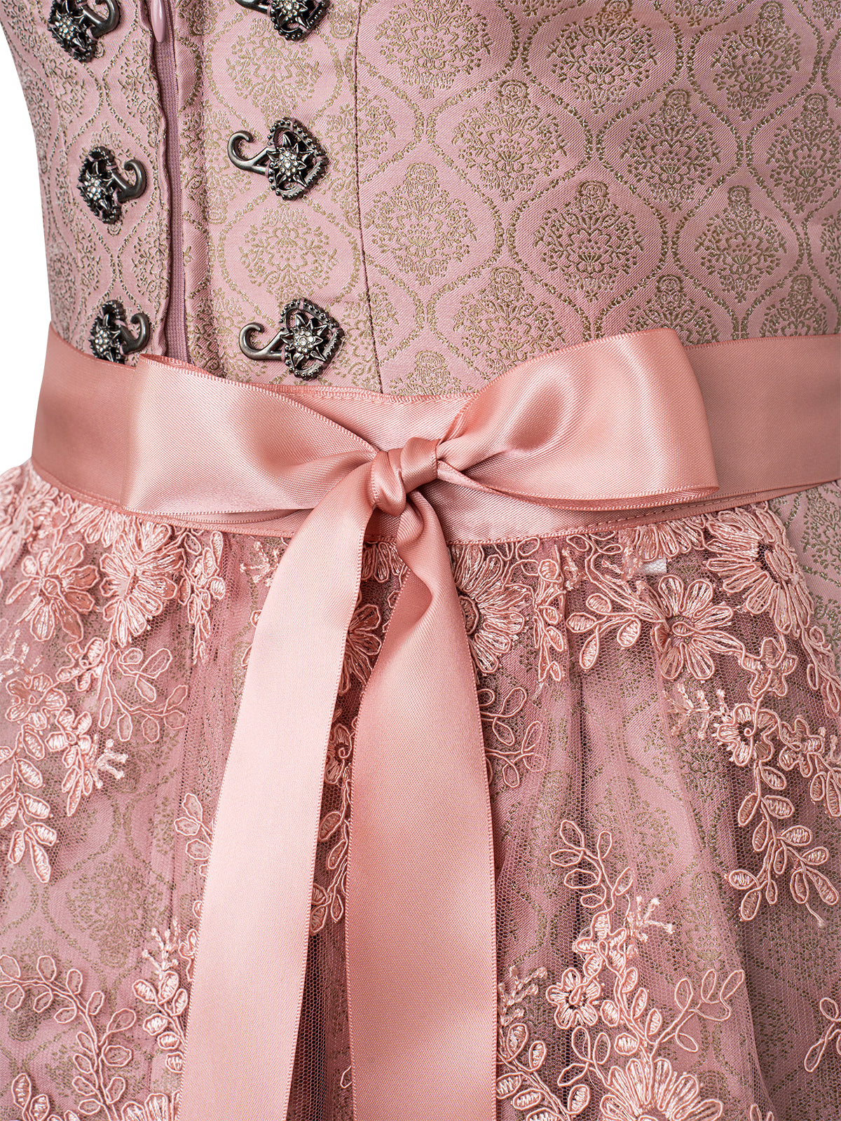 Klassisches Dirndl Adele – Rosa, Herz-Ausschnitt