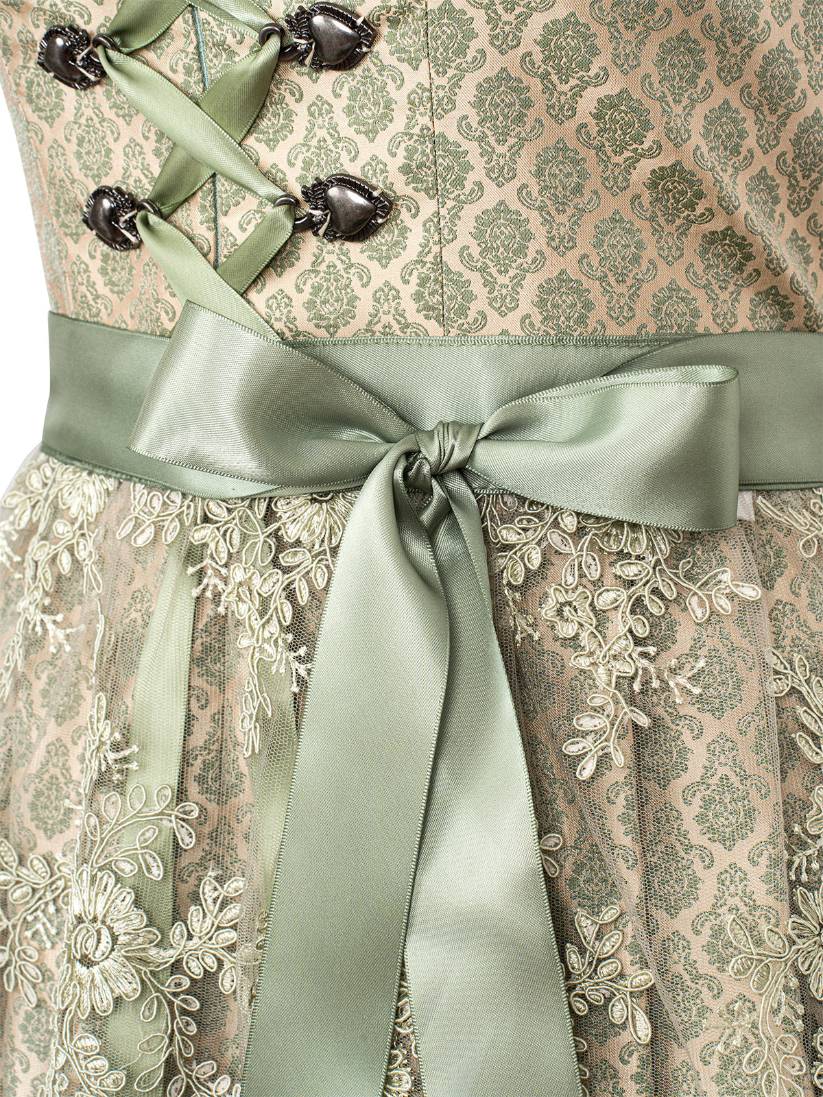 Damen Dirndl Bea mit Allover-Muster – Grün