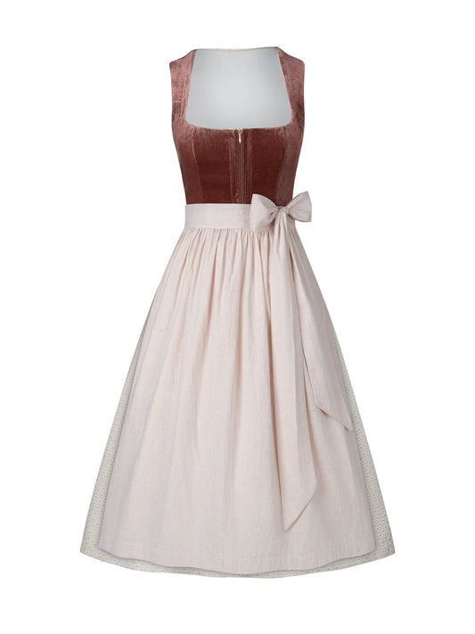 Traditionelles Trachtenkleid Florence in Rosa mit Samtoptik