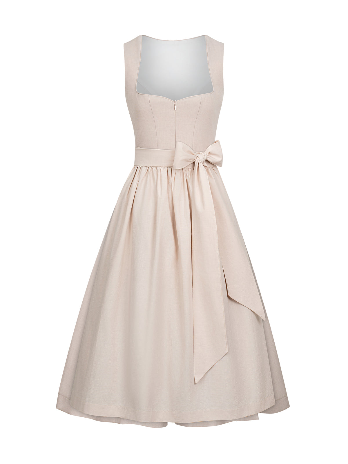 Dirndl Maribel in Beige mit Herz-Ausschnitt