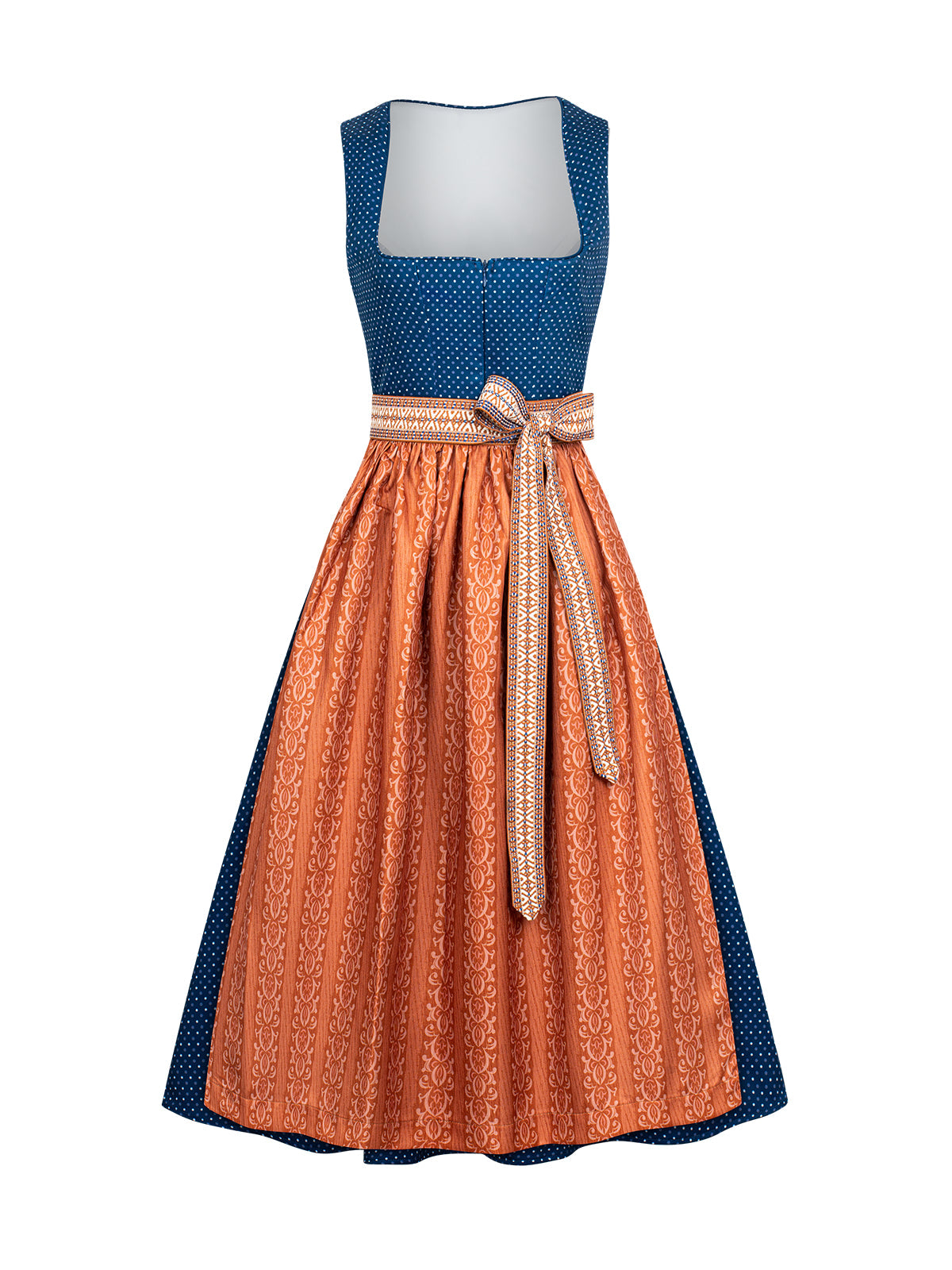 Josephine – Elegantes Trachtenkleid in Blau mit Frontreißverschluss