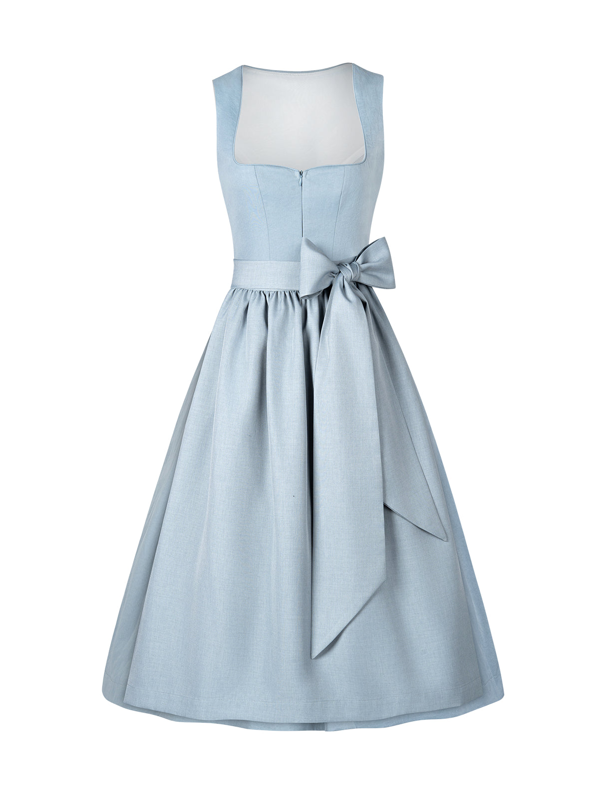 Klassisches Dirndl Lena – Blau, Herz-Ausschnitt