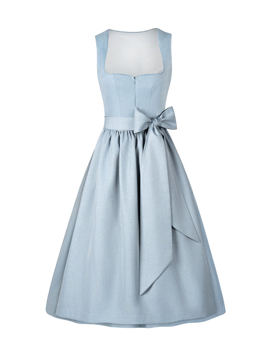 Klassisches Dirndl Lena – Blau, Herz-Ausschnitt